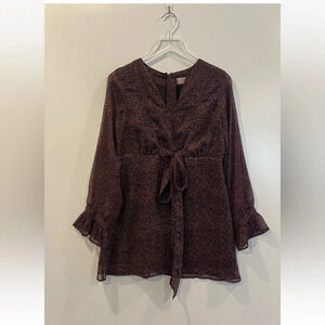 Nicole Richie Y2K Boho Tie Front Tunic Dress Women Size XXS (735)